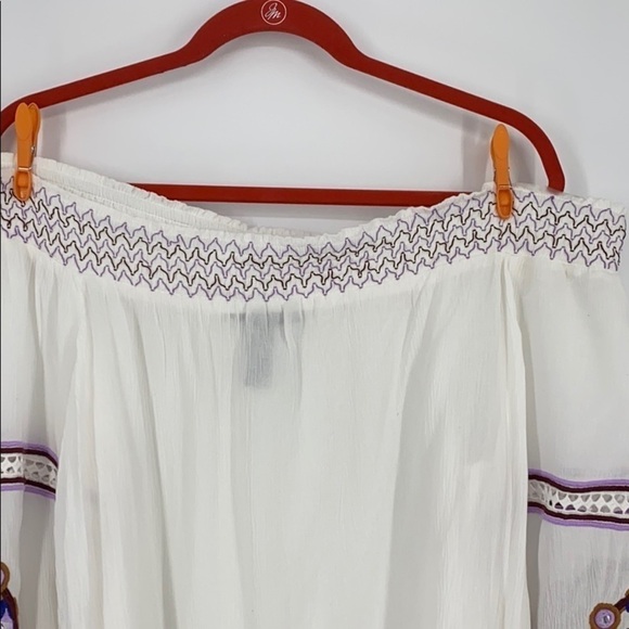 INC Off-The-Shoulder Top Tribal Wheel Embellished - Picture 5 of 11